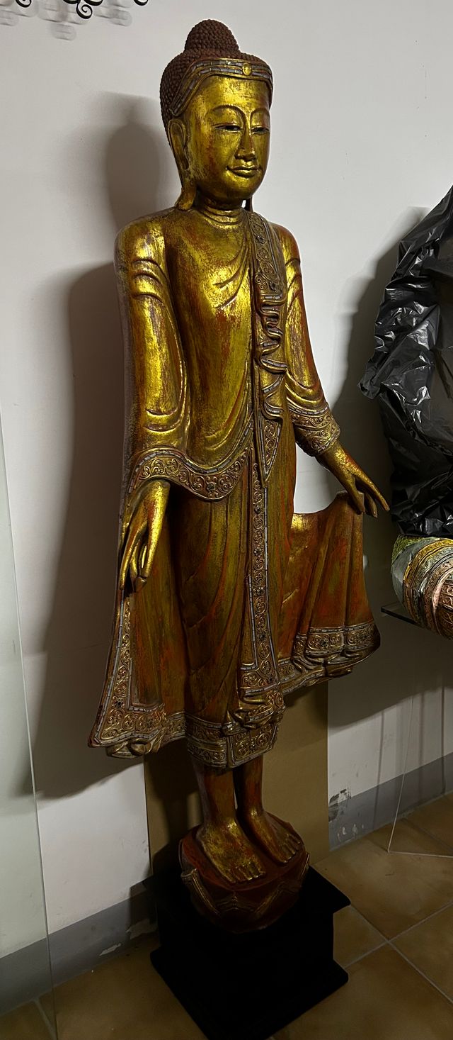 Buda Tailandés Madera Maciza Original