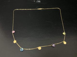 cadena oro 18k con piedra 22cm