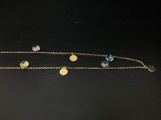 cadena oro 18k con piedra 22cm
