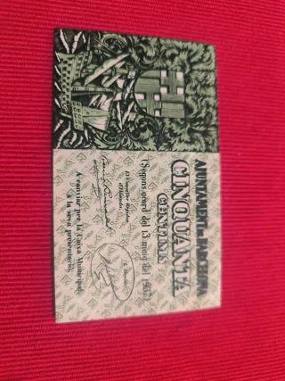 Billete 50 Céntimos Municipal Barcelona SC