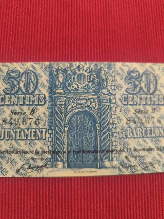 Billete 50 Céntimos Municipal Barcelona SC