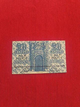 Billete 50 Céntimos Municipal Barcelona SC