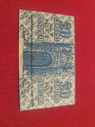 Billete 50 Céntimos Municipal Barcelona SC