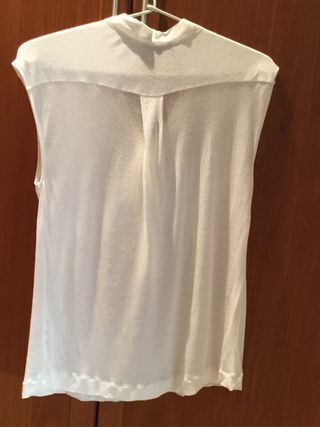Blusa Massimo Dutti lazo blanca Talla M
