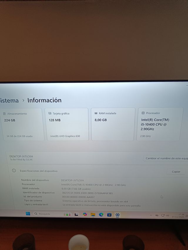PC ECS Intel Core i5-10400 8GB RAM SSD 250GB