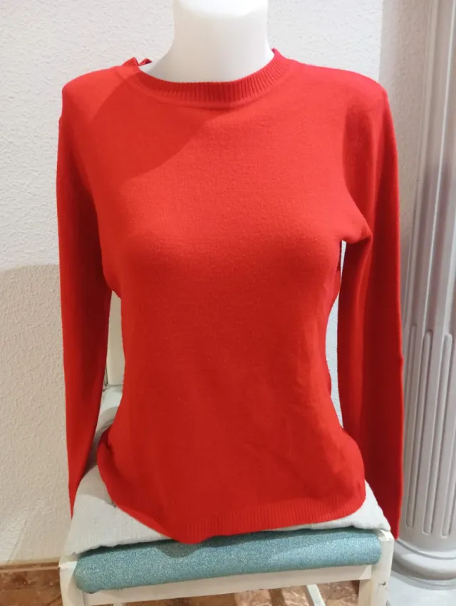 Jersey de punto rojo T. L