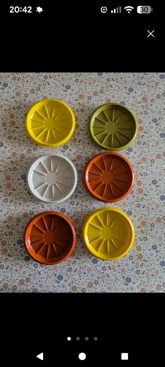 Coperchi Tupperware Vintage Set 6 Pezzi