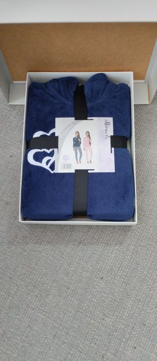 Pijama menina azul com coração