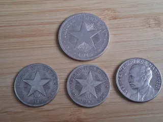 Lote 4 Monedas Plata Cuba