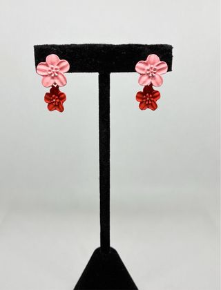 Pendientes florales rosa y rojo Nuevos