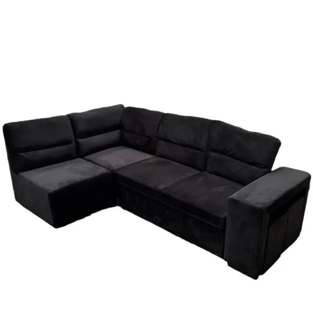 Sofá Chaiselongue Rinconera Cama Negro