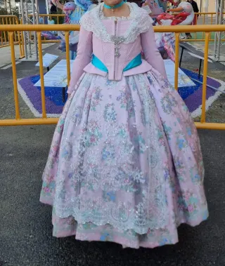 Traje Fallera Niña Rosa Palo Talla 8