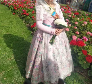 Traje Fallera Niña Rosa Palo Talla 8