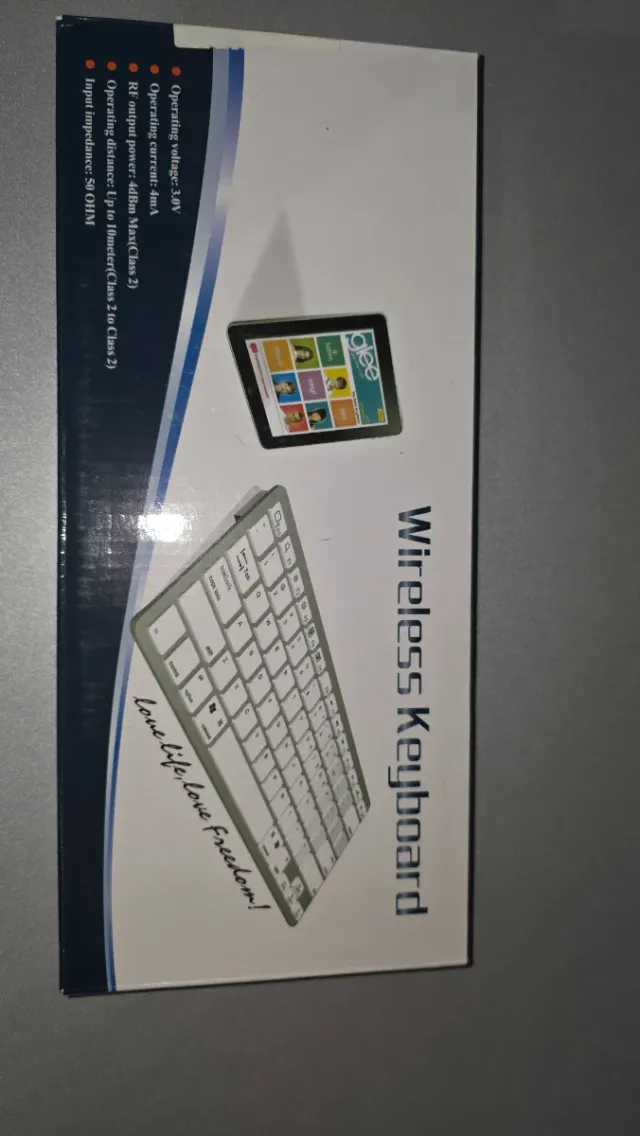 Teclado Inalámbrico Gris y Blanco