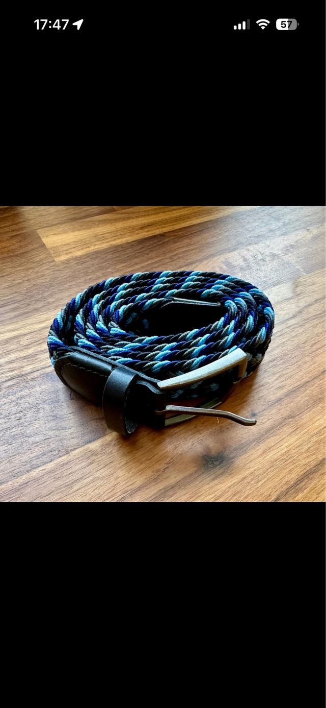 Cinturón Trenzado Multicolor Azul Mango