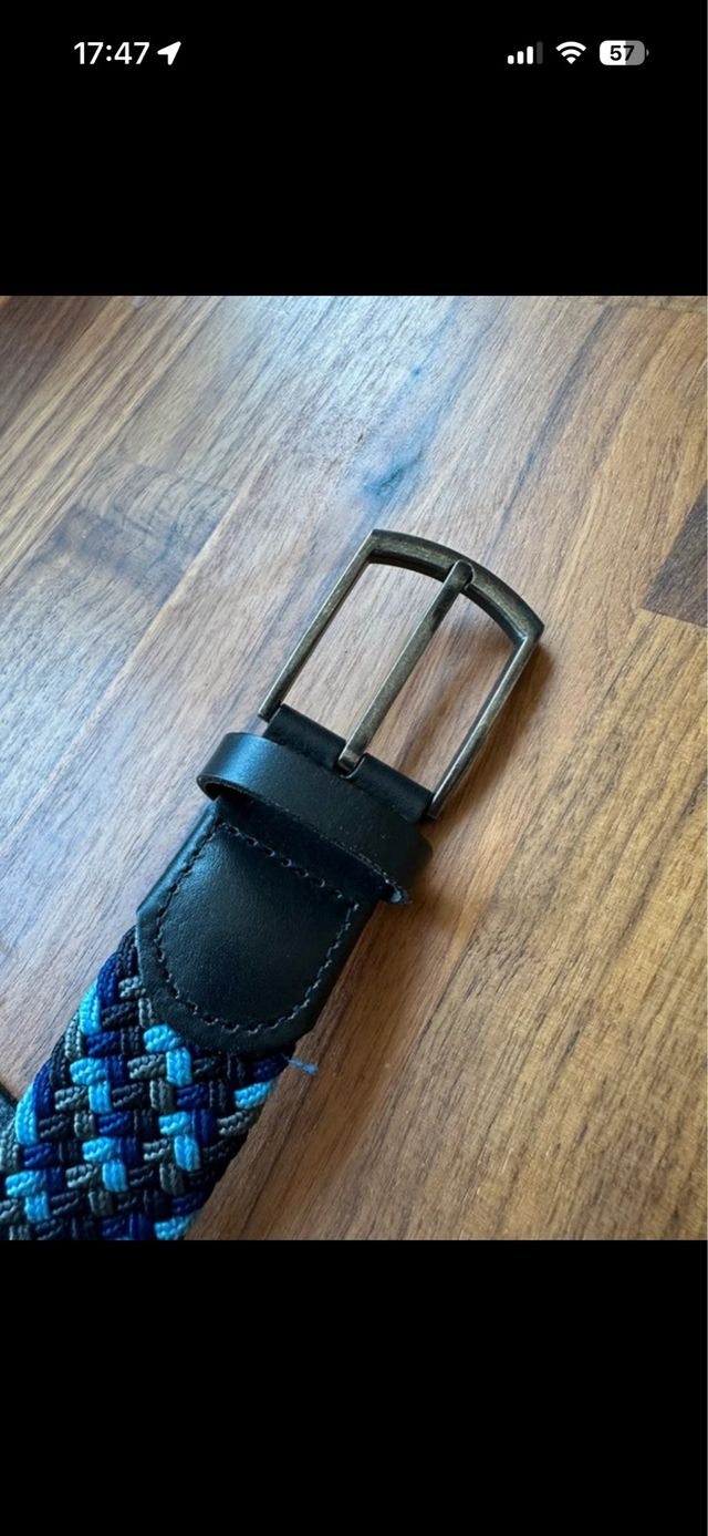 Cinturón Trenzado Multicolor Azul Mango