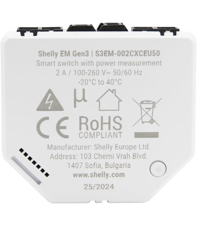 Shelly EM Gen3 + Pinza 50A - Misuratore di energia