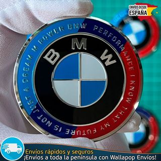 Emblema BMW 56mm Adhesivo Aluminio Llantas y Moto