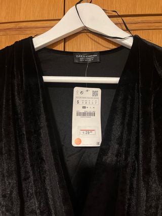 Body Terciopelo Zara Negro Talla S