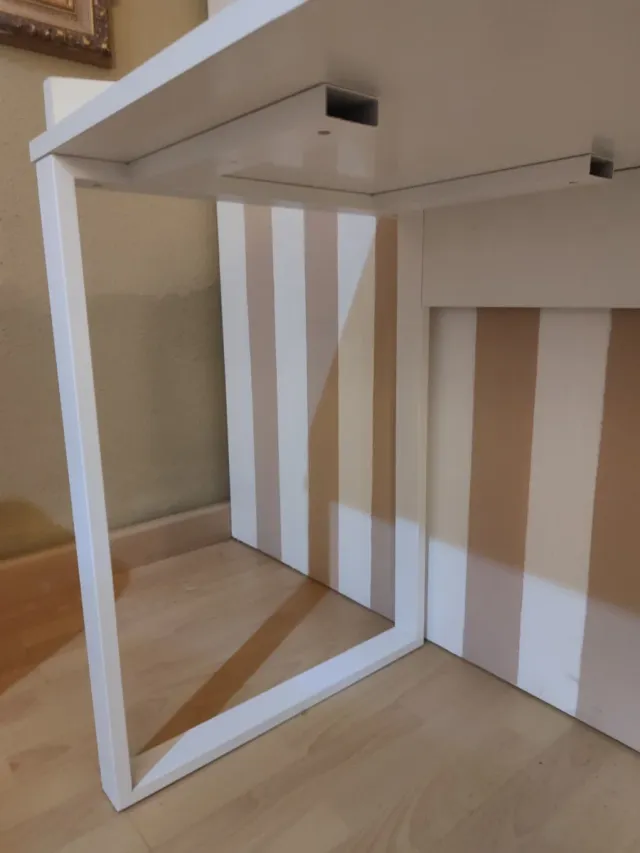 Escritorio NUEVO blanco madera y metal 