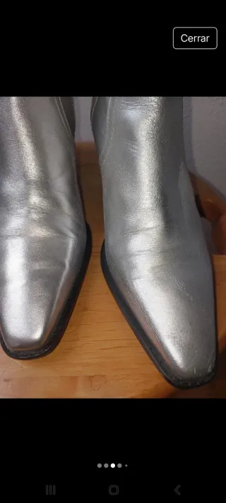 Botines Zara Plata Piel Talla 39