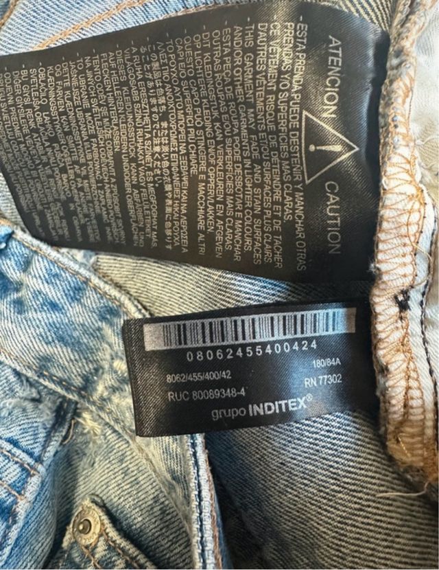 Vaqueros Zara Slim Cropped Azul Medio