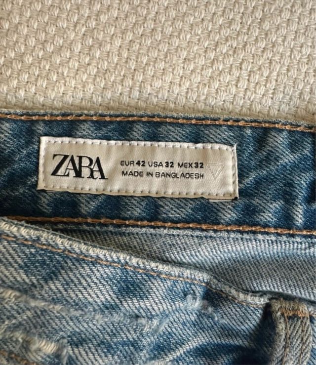 Vaqueros Zara Slim Cropped Azul Medio