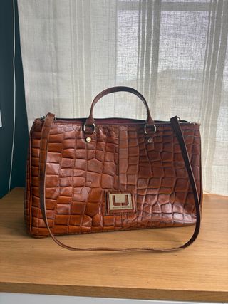 Bolso piel Adolfo Domínguez marrón