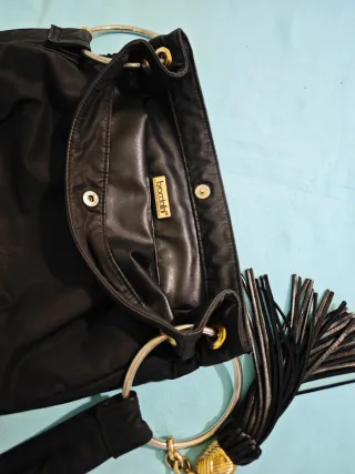 Borsa secchiello  Braccialini pelle nera e nylon