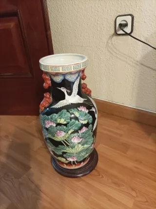 Jarrón de reproducción china con certificado