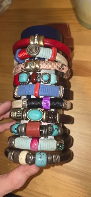 Lote 10 pulseras mujer piedras