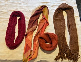 Pack 4 bufandas invierno colores tierra