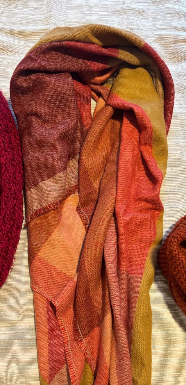 Pack 4 bufandas invierno colores tierra