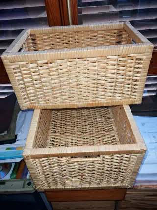 Cajas de mimbre rectangulares x2
