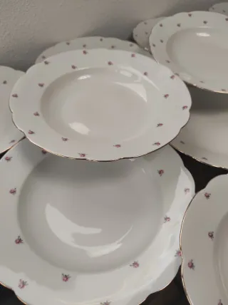 Docena Platos Hondos Bavaria Porcelana