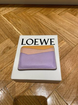 Tarjetero Loewe Puzzle Naranja y Morado