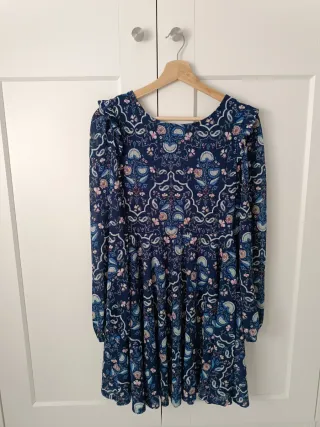 Vestido corto Springfield azul y rosa