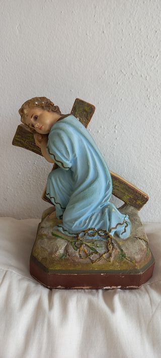 Niño Jesús en Cruz Estuco Antiguo Olot