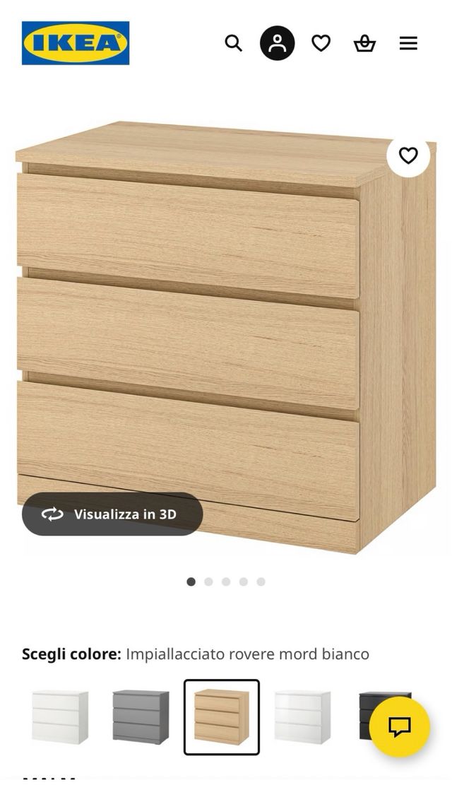 Cassettiera Ikea Malm rovere