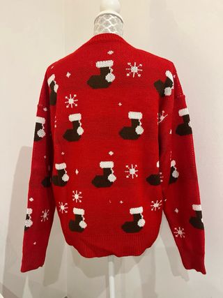 Jersey Navideño Rojo con dibujos de Calcetines