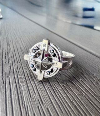 Anillo de plata Rosa de los vientos