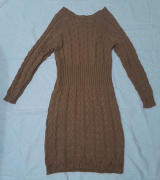 Vestido abrigado color camel