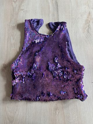 Top Bershka paillettes schiena scoperta S