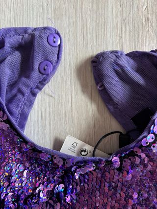 Top Bershka paillettes schiena scoperta S