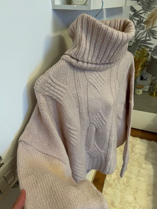 Jersey rosa cuello alto talla única