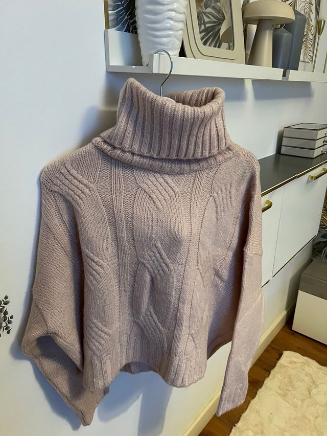 Jersey rosa cuello alto talla única