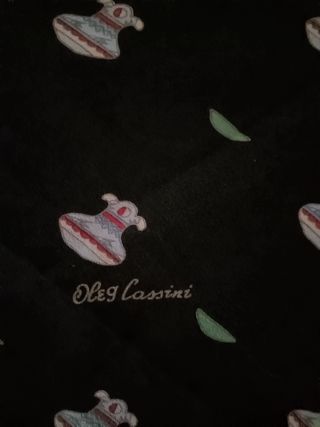 Pañuelo Seda Oleg Cassini Negro Multicolor 85x85