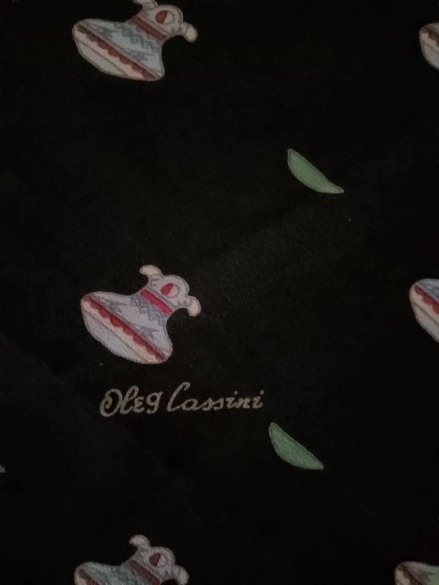 Pañuelo Seda Oleg Cassini Negro Multicolor 85x85