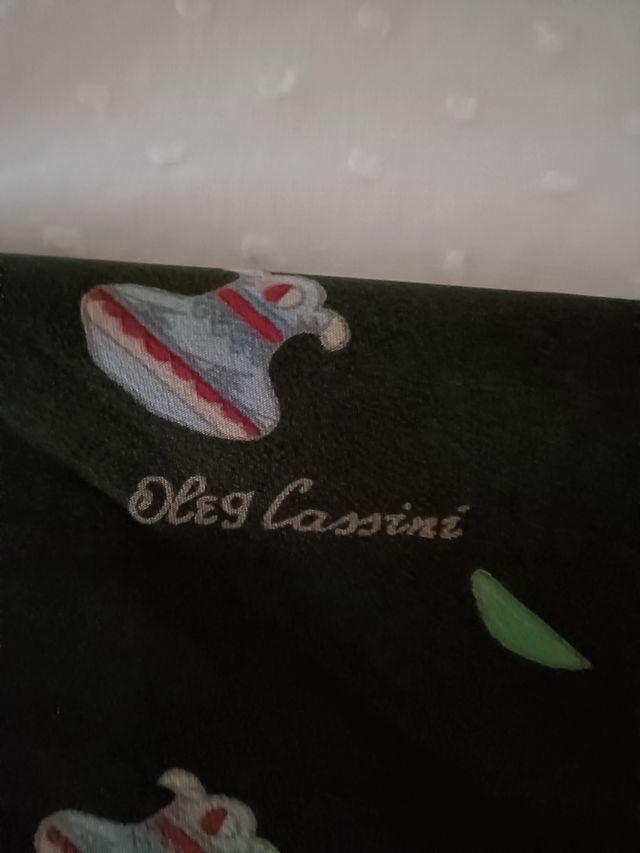 Pañuelo Seda Oleg Cassini Negro Multicolor 85x85