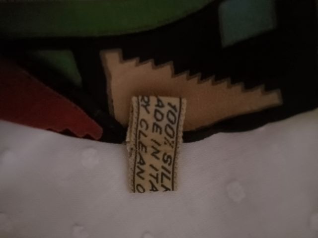 Pañuelo Seda Oleg Cassini Negro Multicolor 85x85